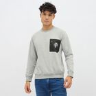 Men's Light Grey Crew Neck Casual Sweatshirt, Light Grey, small image number null