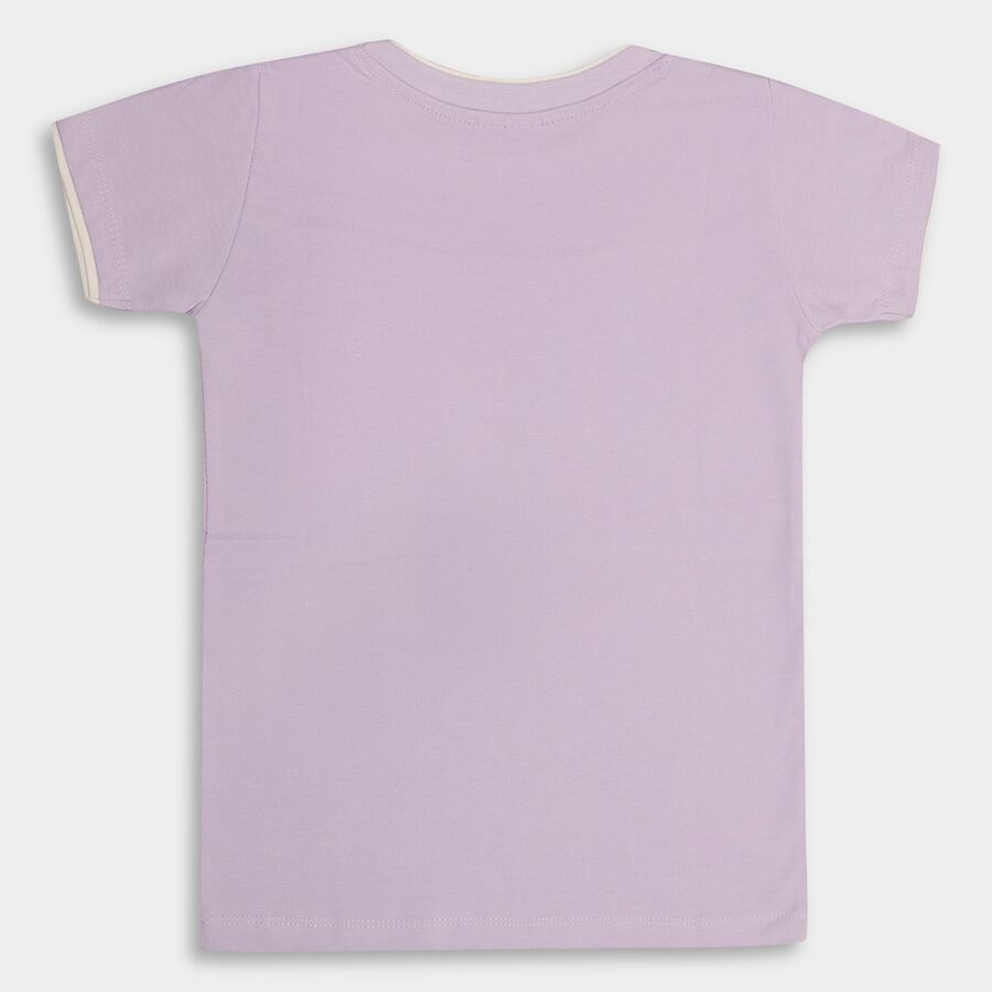Boys' 100% Cotton Half Sleeves T-Shirt , Lilac, large image number null