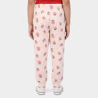 Girls' Off White Jogger Floral Printed Pyjama, ऑफ व्हाइट, small