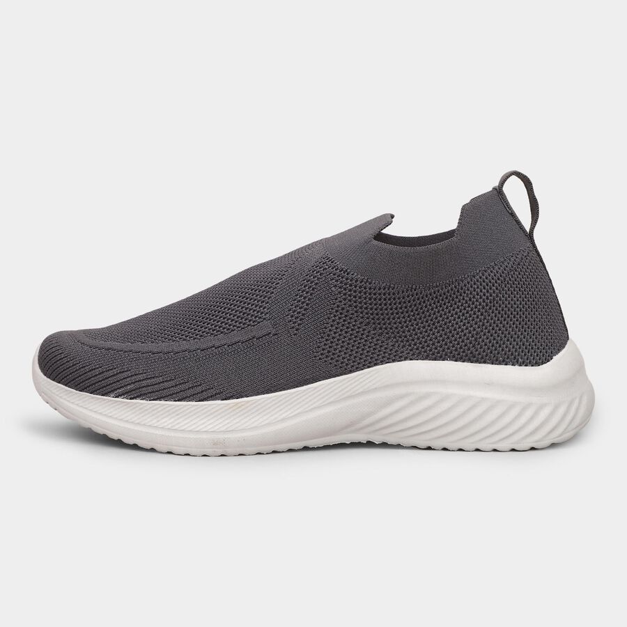 Men's Muted Charcoal Grey Slip-On Sports Shoes, Grey, large