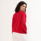Women's Bright Cherry Red Crew Neck Casual Sweatshirt, Fuchsia, small image number null