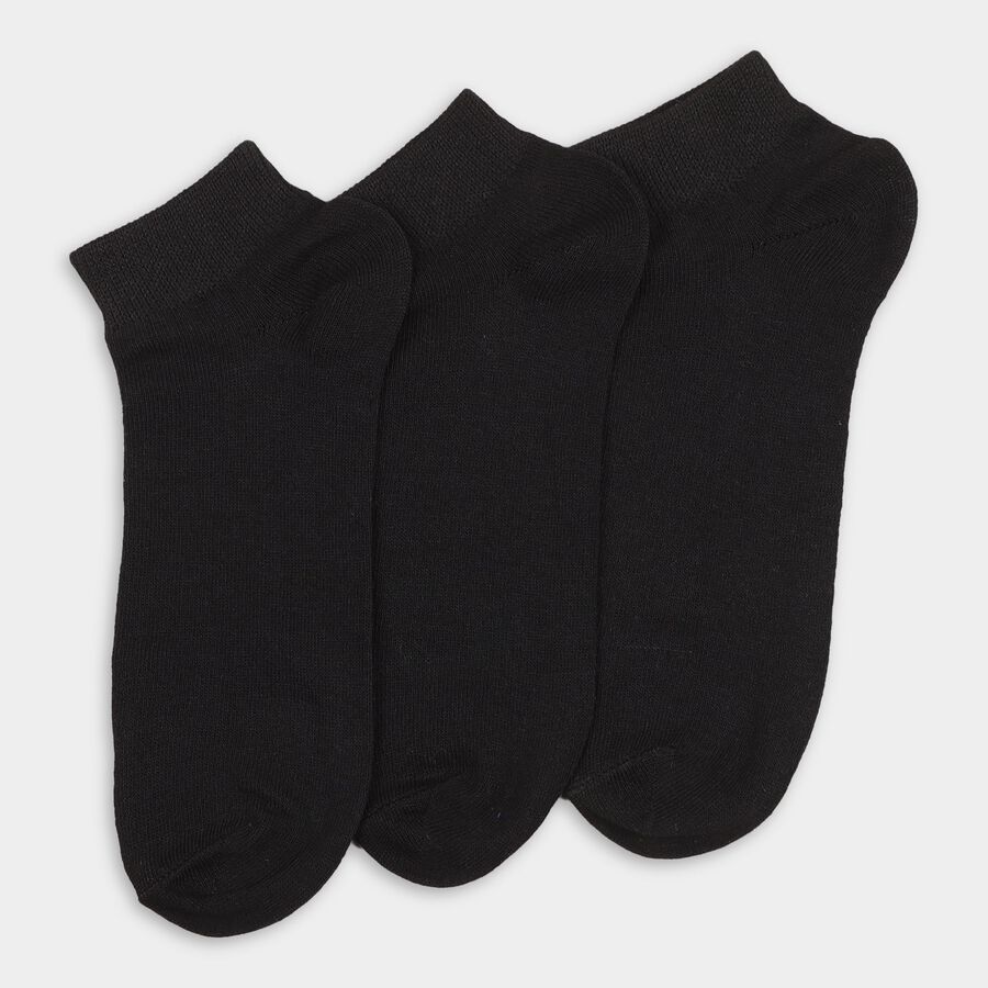 Men's Socks (Pack of 3), काला, large
