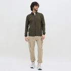 Men's Muted Olive Zip Athleisure Jacket, ओलिव, small image number null