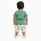 Infants' Olive Cotton Round Neck Graphic Baba Suit, Olive, small image number null