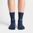 Women's Navy Blue Regular Fit Printed Pack of 1 Socks, नेवी ब्लू, small