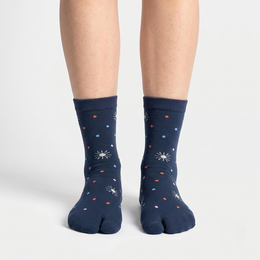 Women's Navy Blue Regular Fit Printed Pack of 1 Socks, नेवी ब्लू, large