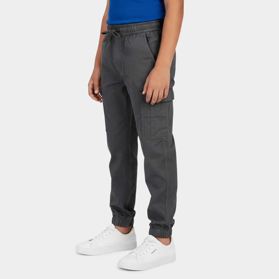 Boys' Trouser, गहरा ग्रे, large