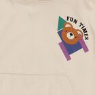 Boys Light Beige Hooded Neck Casual Sweatshirt, गहरा पीला, small image number null