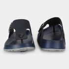 Men's Navy Blue Buckle Strap Thong Sandals, Navy Blue, small