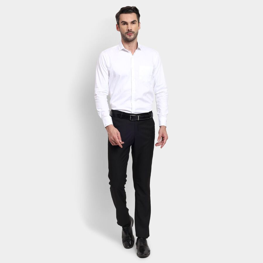 Men's Slim Fit Formal Trousers, Black, large image number null