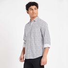 Cotton Printed Casual Shirt, White, small image number null
