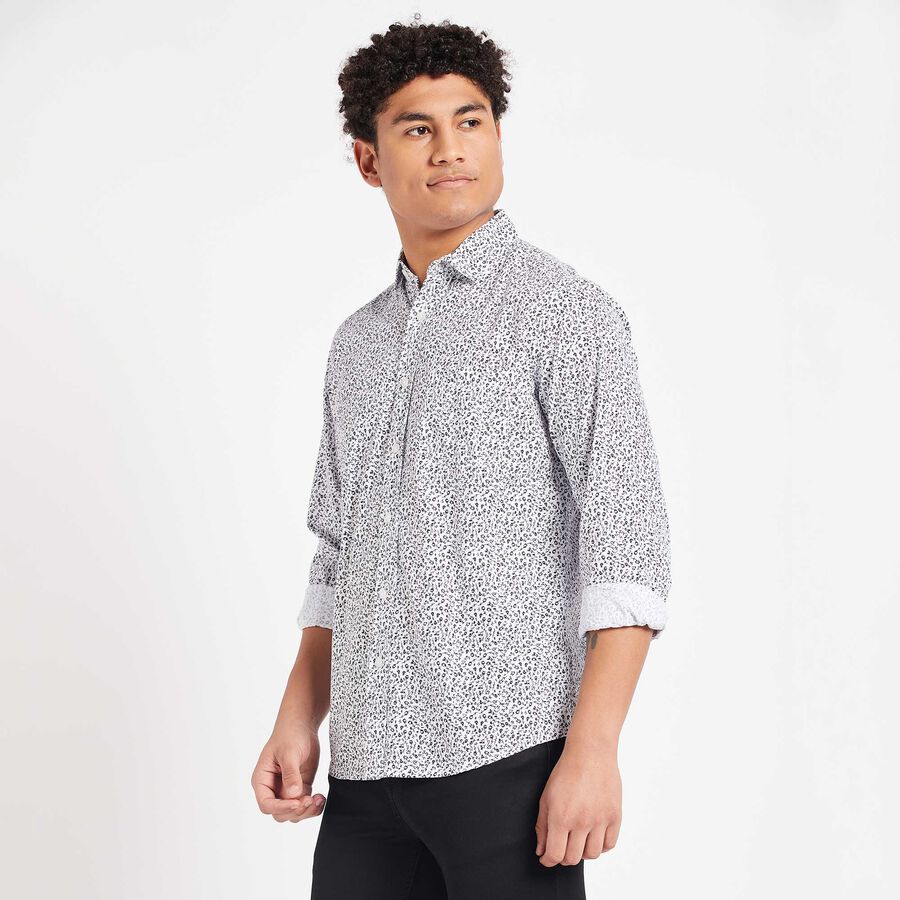 Cotton Printed Casual Shirt, White, large image number null