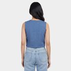 Women's Navy Blue Classic Collar Classic Shirt, Mid Blue, small