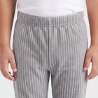 Boys Grey Striped Long Johns Thermal, Melange Light Grey, small