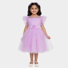 Girls' Lavender Glitter Layered Princess Frock, Lilac, small image number null