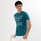 Men's Round Neck Half Sleeves T-Shirt , Teal Blue, small image number null