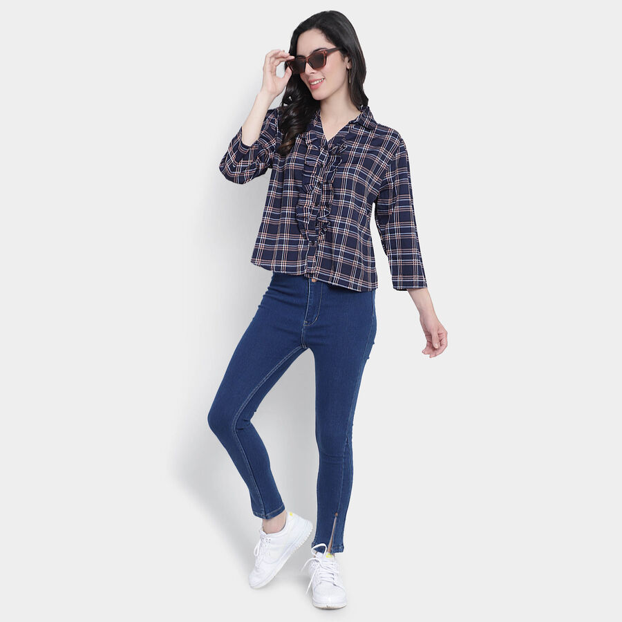 Checks Shirt, Navy Blue, large image number null