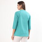 Women's Light Blue Cotton Round Neck Straight Kurti, Light Blue, small