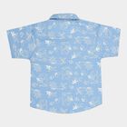 Infants Cotton Printed Shirt, Mid Blue, small image number null