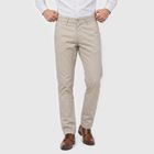 Men's Silver Slim Fit Chino Trousers, सिल्वर, small