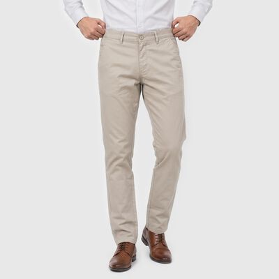 Men's Silver Slim Fit Chino Trousers