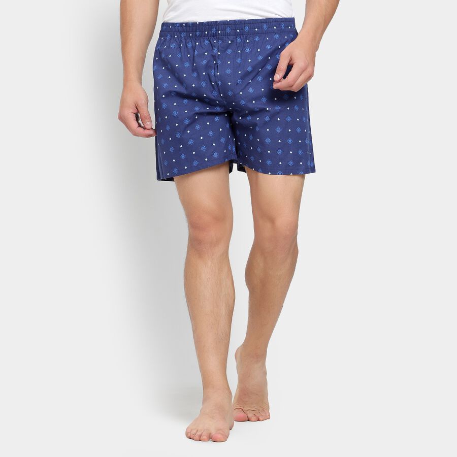 Men's Cotton Boxers, नेवी ब्लू, large