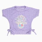 Girls' Lavender Round Neck Casual T-Shirt, Lilac, small image number null