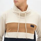 Men's Navy and Beige High Neck Casual Sweatshirt, Navy Blue, small image number null