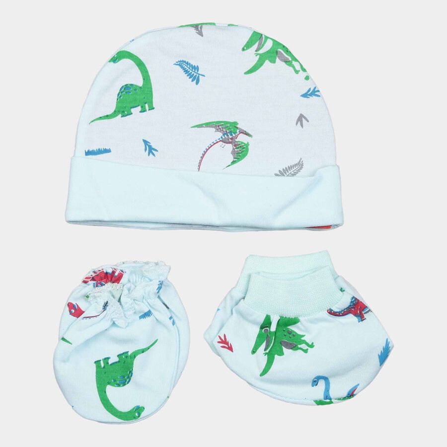 Infants Cotton Printed Baby Gift Set, Aqua, large image number null