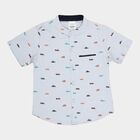Infants Cotton Printed Shirt, Light Blue, small image number null