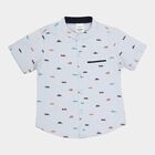 Infants Cotton Printed Shirt, Light Blue, small image number null