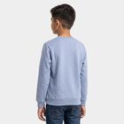 Boys' Blue Crew Neck Graphic Sweatshirt, Mid Blue, small