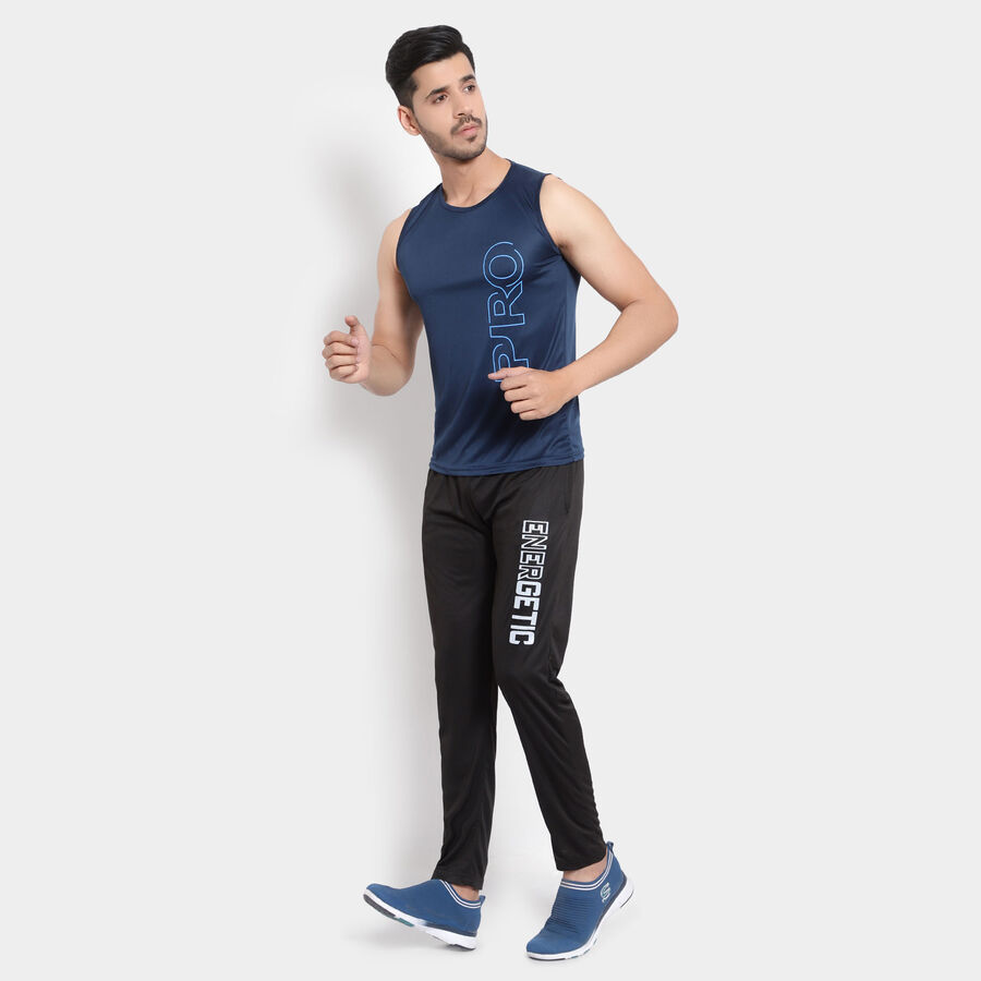 Placement Print Active Track Pants, Black, large image number null