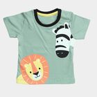 Infants Mint Green Cotton Round Neck Casual T-Shirt, Light Green, small