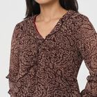 Women's Wine V-Neck Regular Top, वाइन, small
