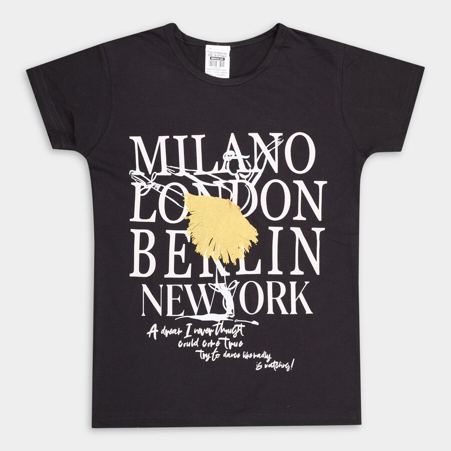 Girls' T-Shirt , Charcoal, large image number null