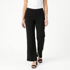 Women's Black Straight Fit Minimalist Trousers, काला, small
