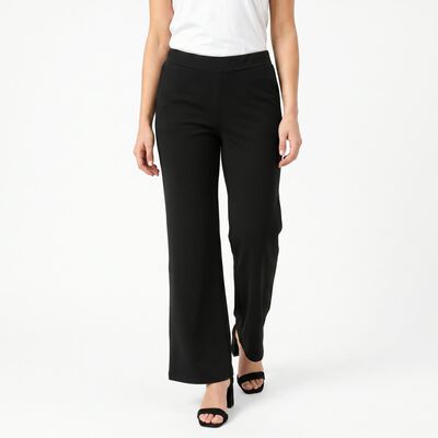 Women's Black Straight Fit Minimalist Trousers