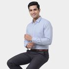 Men's Light Blue Cotton Full Sleeve Classic Collar Formal Shirt, Light Blue, small