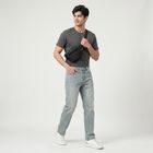 Men's Light Blue Faded Jeans, हल्का नीला, small