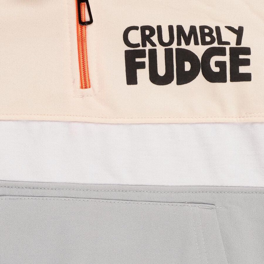 Boys Light Peach and Grey Hooded Neck Casual Sweatshirt, Peach, large image number null