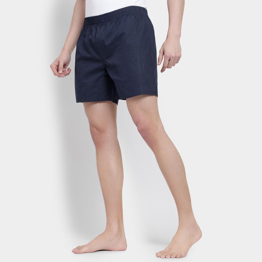 Men's 100% Cotton Boxers, Navy Blue, large image number null