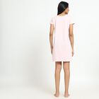 Ladies' Soft Pink Round Neck Casual Nighty, Light Pink, small