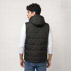 Men's Black Hooded Puffer Jacket, Black, small