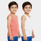 Boys Coral Cotton Round Neck Waistcoat Vest, मूँगा (कोरल), small