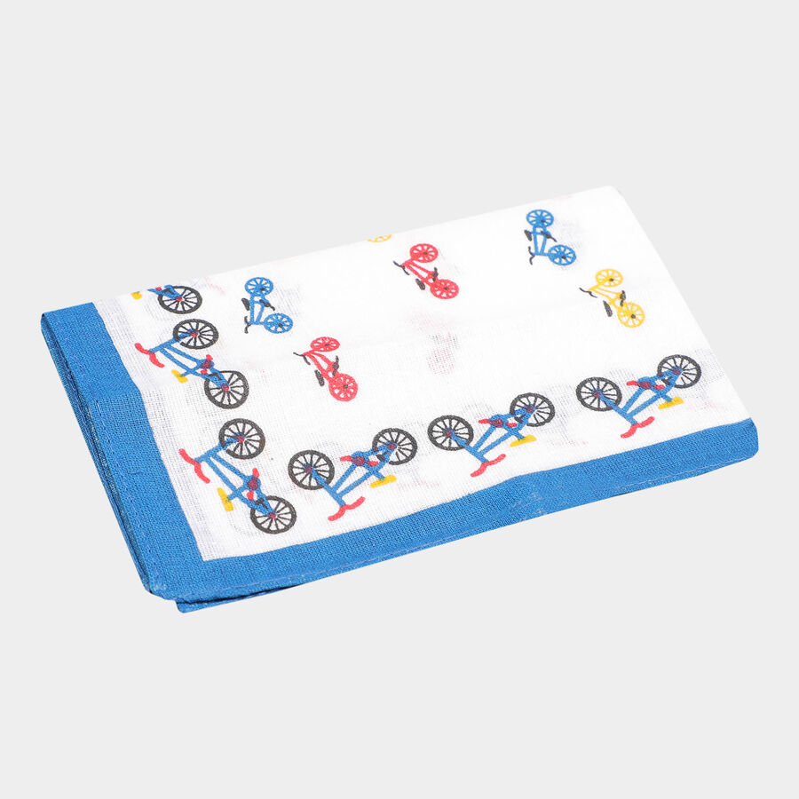 Boys Cotton Handkerchief, White, large image number null