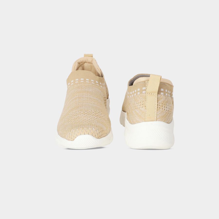 Women's Beige Slip-On Casual Sneakers, Beige, large