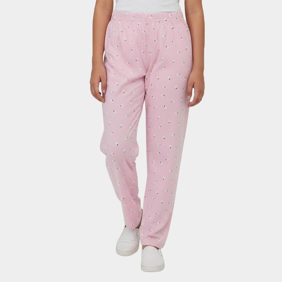 Girls' Cotton Blend Minimalist Pyjama, हल्का गुलाबी, large