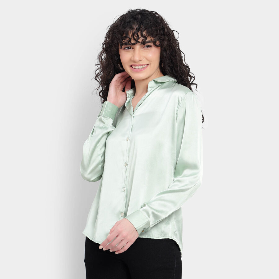 Solid Shirt, हल्का हरा, large image number null