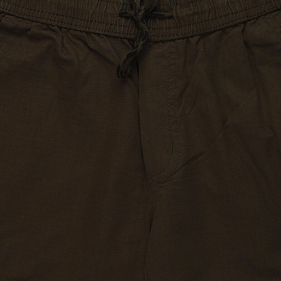 Boys' Olive Regular Fit Elastic Waist Bermuda Shorts, Olive, large